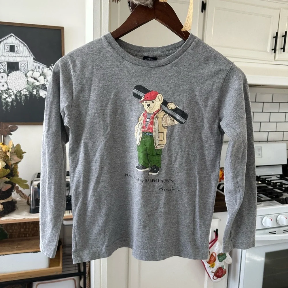 Vintage Polo Ralph Lauren Polo Bear Shirt Snowboarding Bear Boys Size 7